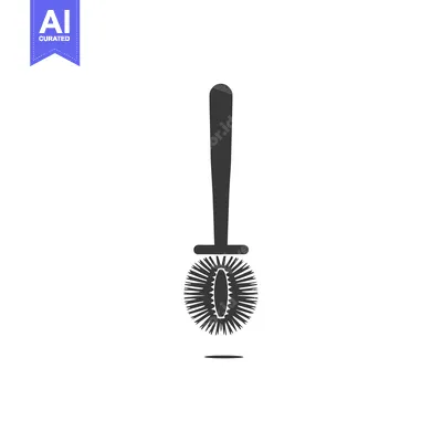 Premium design asset: Black and White Toilet Brush Icon