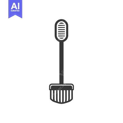 Aset desain premium: Black and White Toilet Brush Icon