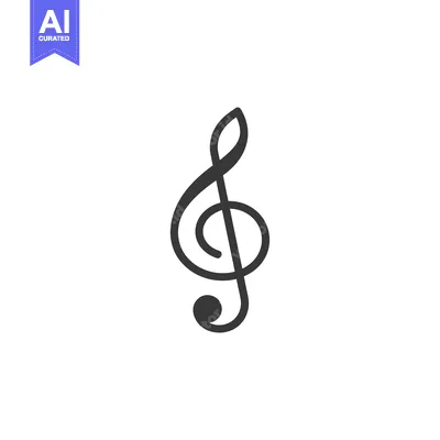 Aset desain premium: Black and White Treble Clef Icon