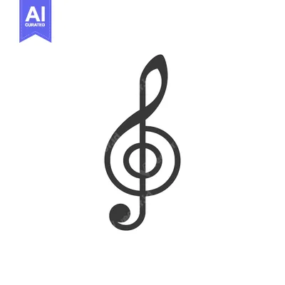 Aset desain premium: Black and White Treble Clef Music Symbol