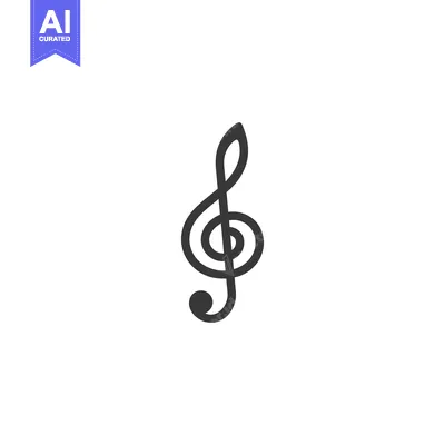 Aset premium populer: Black and White Treble Clef Symbol