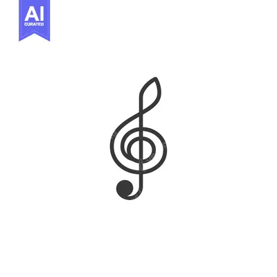 Aset premium populer: Black and White Treble Clef Symbol