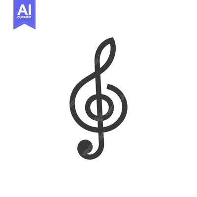 Aset desain premium: Black and White Treble Clef Symbol
