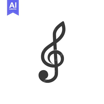 Aset desain premium: Black and White Treble Clef Symbol
