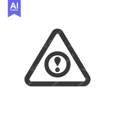 Aset premium populer: Black and White Triangle Warning Symbol with Exclamation Point