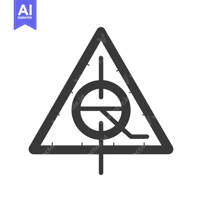 Premium design asset: Black and white triangular symbol with a circle inside