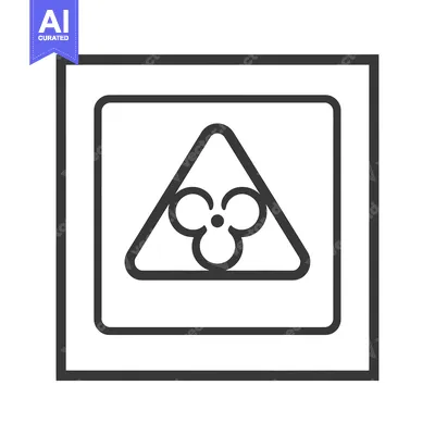 Popular premium asset: Black and White Triangular Warning Sign with Three Circles Symbol Insi