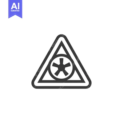 Popular premium asset: Black and White Warning Sign with a Circle and Star in a Triangle