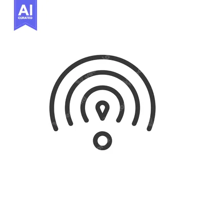 Popular premium asset: Black and White Wifi Signal Icon with Pinpoint