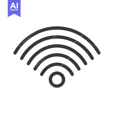 Aset desain premium: Black and White Wifi Symbol with Concentric Arcs