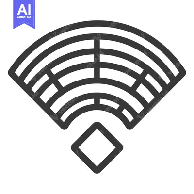Aset premium populer: Black and White Wireless Signal Icon with Diamond