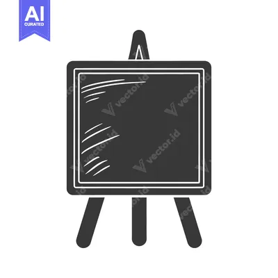 Aset desain premium: An illustration of a chalkboard placed on a wooden easel