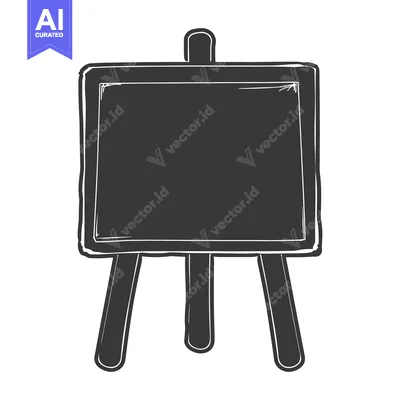 Popular premium asset: A simple black easel with a dark square display surface
