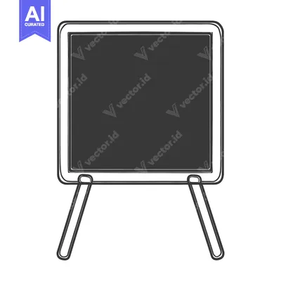 Aset premium populer: An image of a simple chalkboard with a support frame