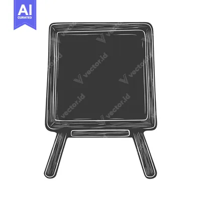 Popular premium asset: A hand drawn black chalkboard sign on a white background
