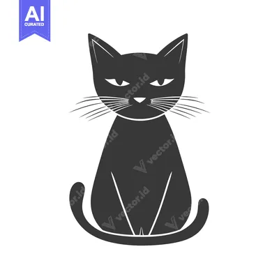 Popular premium asset: A simple black cat sitting with a grumpy expression