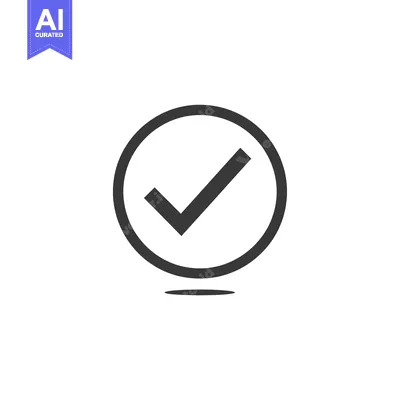 Aset premium populer: Black Check Mark Icon in a Circle with Shadow