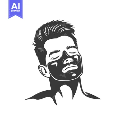 Aset desain premium: Black Facial Mask Application on a Man