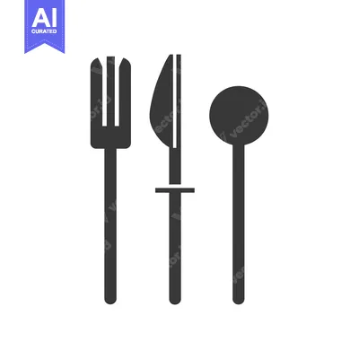 Premium design asset: Black Fork, Knife, and Spoon Silhouettes