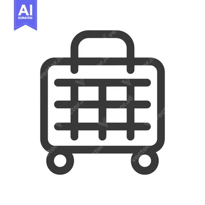 Premium design asset: A simple illustrative depiction of a rolling travel suitcase icon