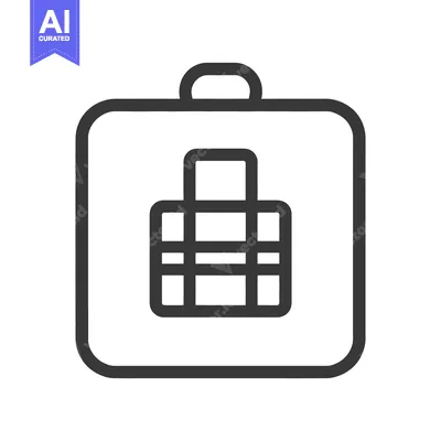 Premium design asset: A simple black and white icon showing a travel suitcase