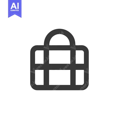 Aset desain premium: A simple black and white image of a minimalist briefcase