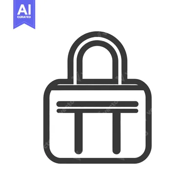 Aset premium populer: A simple line drawing illustration of a rectangular travel bag