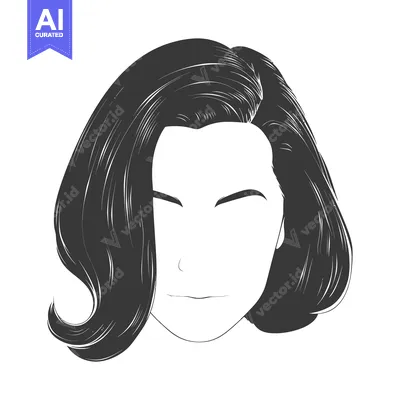 Premium design asset: Vector Illustration Showing a Portrait of a Woman With Long Hair