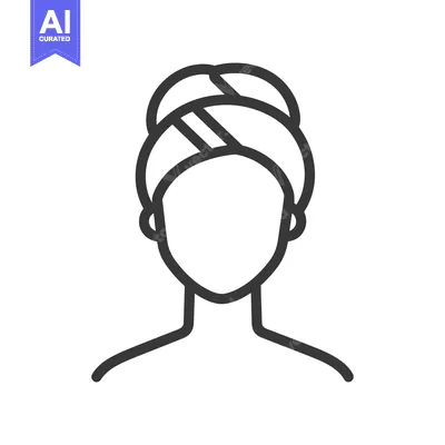 Aset desain premium: A simple line drawing of a person wearing a towel