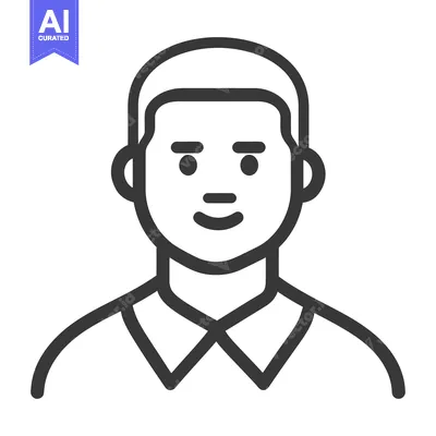 Popular premium asset: A Simple Graphic Depicting the Portrait of a Smiling Man