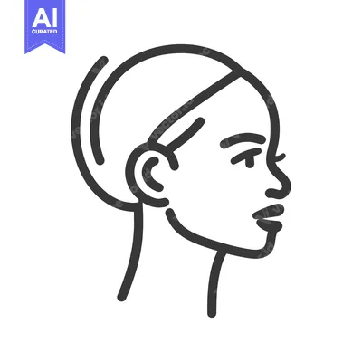 Aset premium populer: The outline depiction of a woman looking to the right side