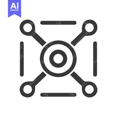 Premium design asset: A modern geometric illustration showing central connections and extens