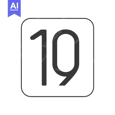 Premium design asset: Black Number Nineteen Inside a Rounded Square