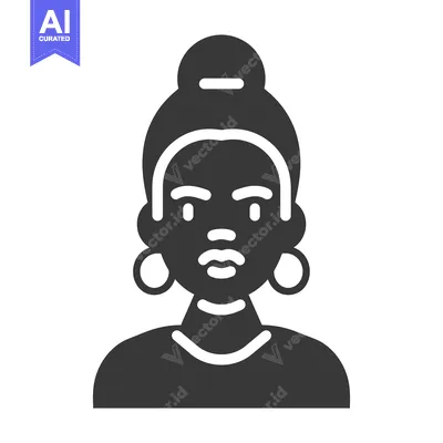Aset premium populer: Illustration depicts the face of a woman with stylized features