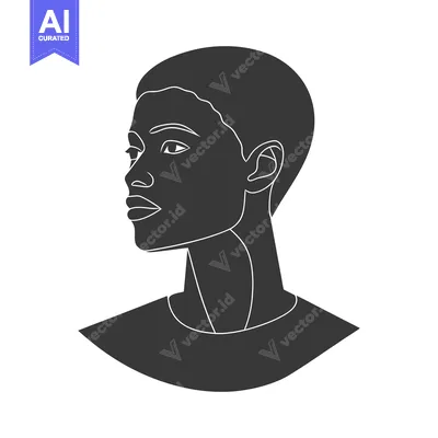 Premium design asset: A silhouetted portrait of a woman looking towards the left