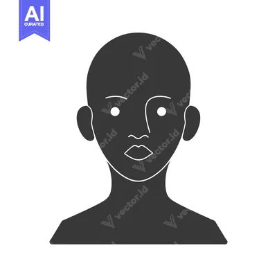 Popular premium asset: Simple grayscale outline of a human face and shoulders