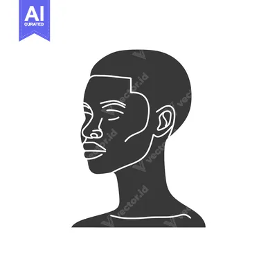 Aset desain premium: The Side Profile Silhouette Of A Person Against A White Background