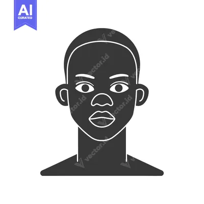 Aset premium populer: Illustration shows the stylized face of a human person