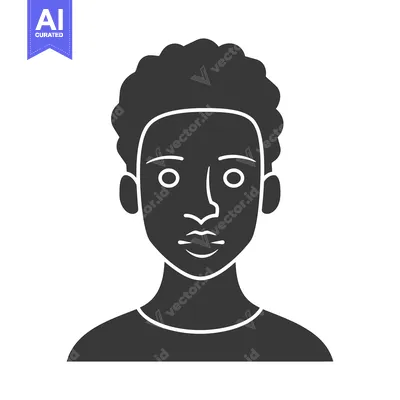 Premium design asset: A monochrome illustration of a person facing forward