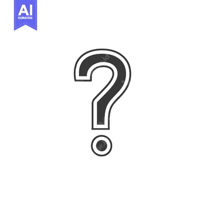 Aset desain premium: Black Question Mark Icon With Thick Outline