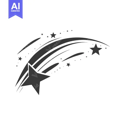 Aset premium populer: Black Shooting Star with Trail and Scattered Stars