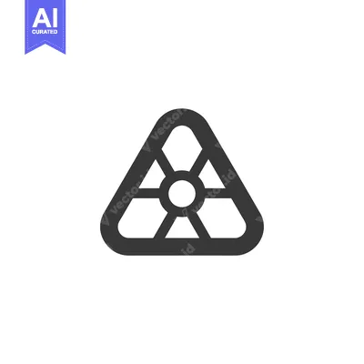 Aset desain premium: Black Triangle with Central Circle and Intersecting Lines
