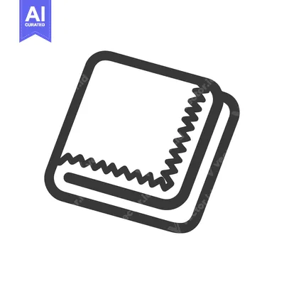 Aset premium populer: Stylized Icon of Folded Cloth with Decorative Edges, Dark Gray Outline