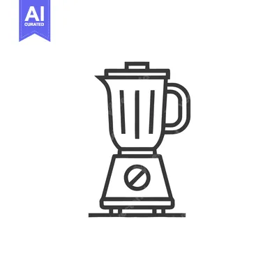 Aset premium populer: Minimalist Blender Icon: Clean Line Art for Kitchen Appliance Design