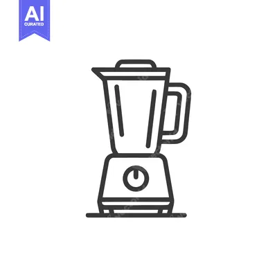 Premium design asset: Minimalist Blender Icon: Kitchen Appliance Outline Illustration on Whi