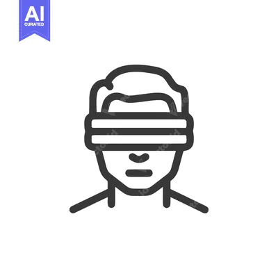 Minimalist Icon: Person Wearing Virtual Reality Headset, Future Tech