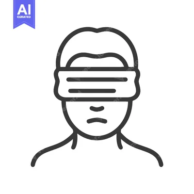 Blindfolded Figure: Minimalist Line Art Symbolizing Ignorance or Lack