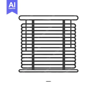 Aset premium populer: Minimalist Window Blinds Icon: Clean Line Art Illustration