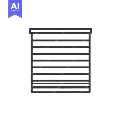 Aset desain premium: Minimalist Window Blinds Icon: Geometric Lines and Modern Design