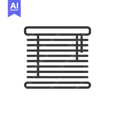 Aset premium populer: Minimalist Window Blinds Icon: Clean Lines, Modern Design, Interior De